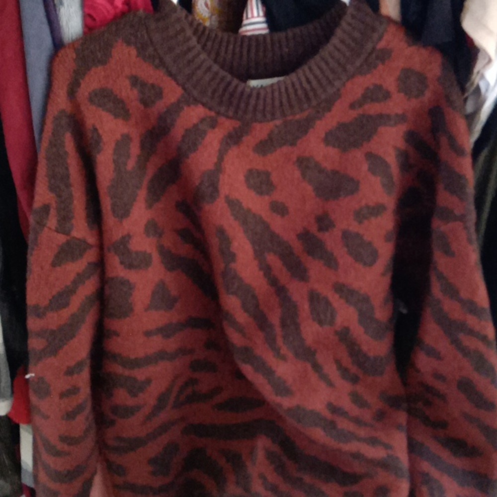 Brown zebra sweater